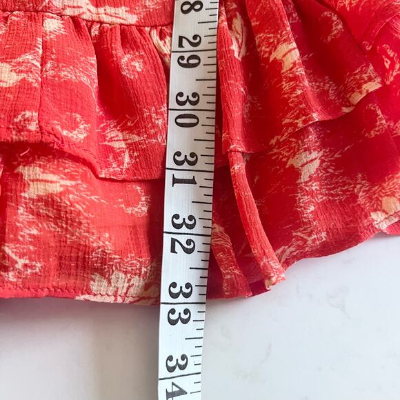 Free People These Dreams Orange & Ivory Floral Boho Long Sleeve Dress Small - Picture 9 of 12